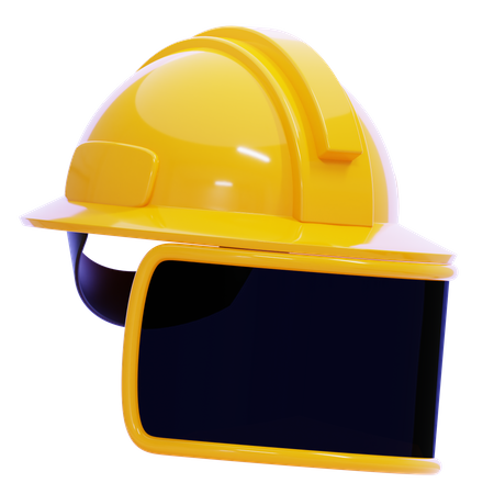 Hard Hat With Face Shield  3D Icon