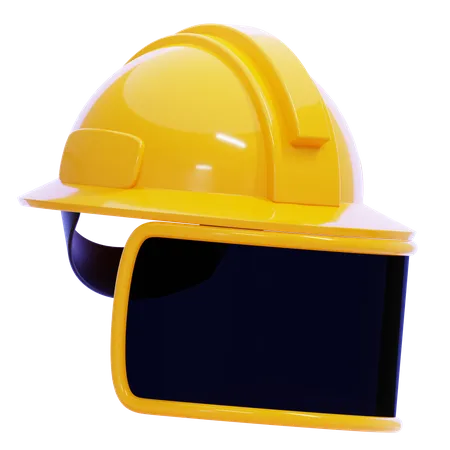 Hard Hat With Face Shield  3D Icon