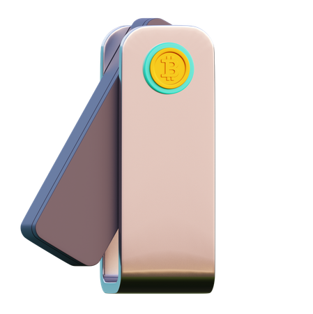 Hard wallet bitcoin  3D Icon