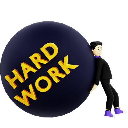 Hard working businessman  3D Icon