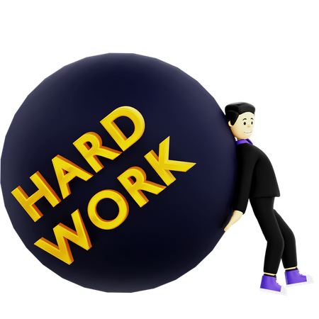 Hard working businessman 3D Illustration