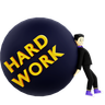 hard work 3d logo