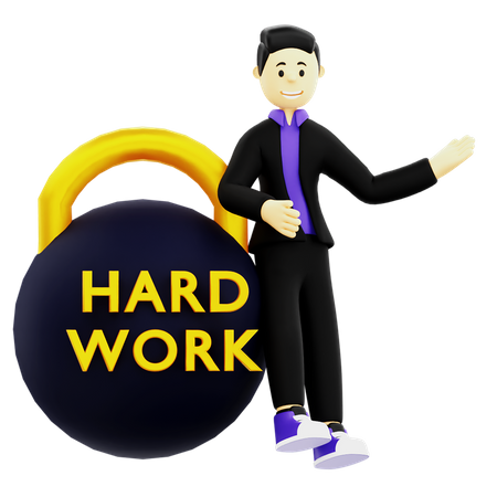 Hardworking businessman  3D Icon