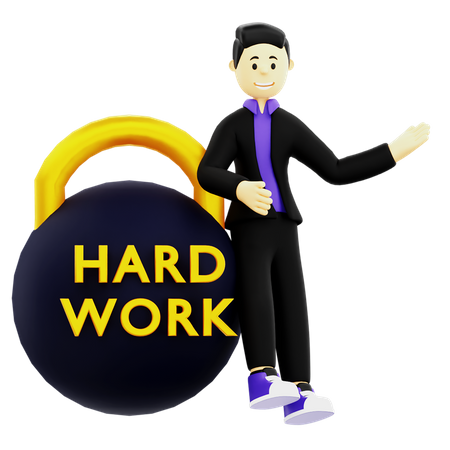 Hardworking businessman  3D Illustration