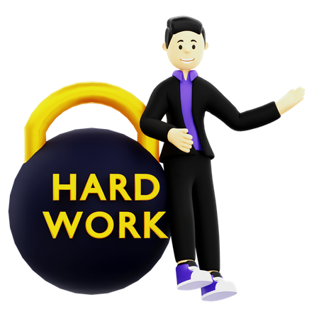 Hardworking businessman 3D Illustration