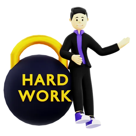 Hardworking businessman  3D Illustration