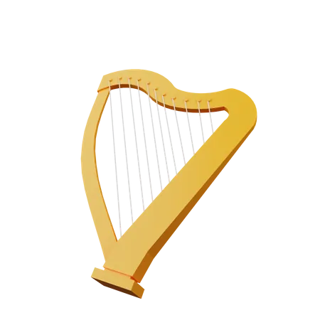 3 D Illustration Of Simple Object Musical Instrument Harp 3D Illustration
