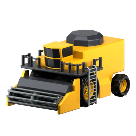 Harvester 3 D Construction Vehicles Icon 3D Icon