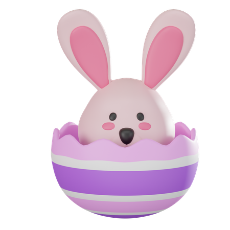 Hase im Ei  3D Icon