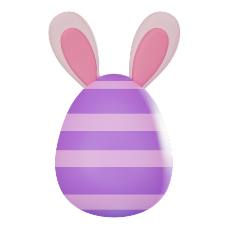Hase im Ei  3D Icon