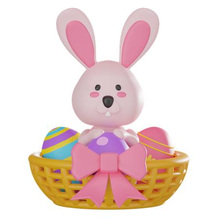 Hase im Korb  3D Icon