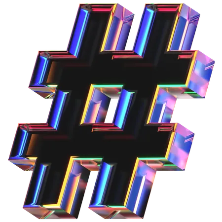 Hash  3D Icon