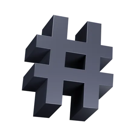 Hash  3D Icon