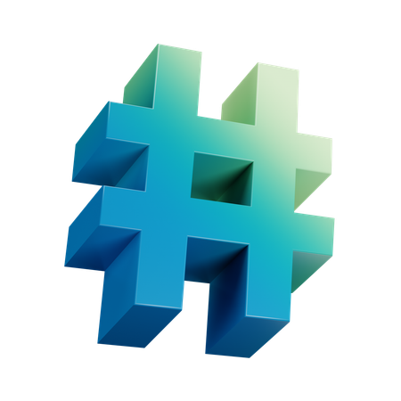 Hash  3D Icon