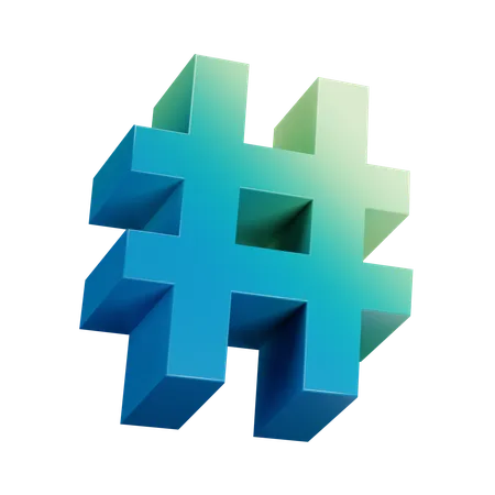 Hash  3D Icon