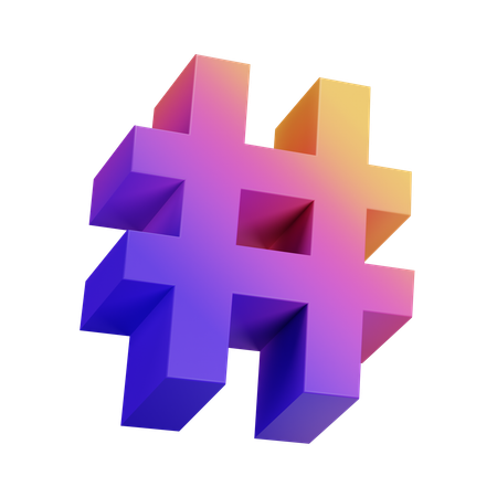 Hash  3D Icon