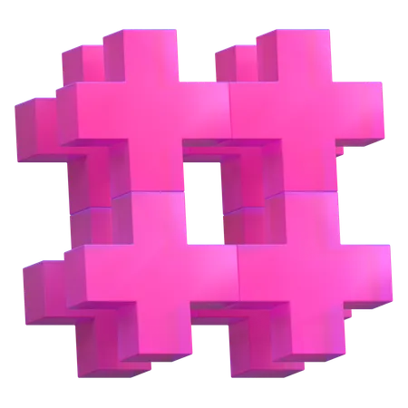 Hash Abstract Shape  3D Icon