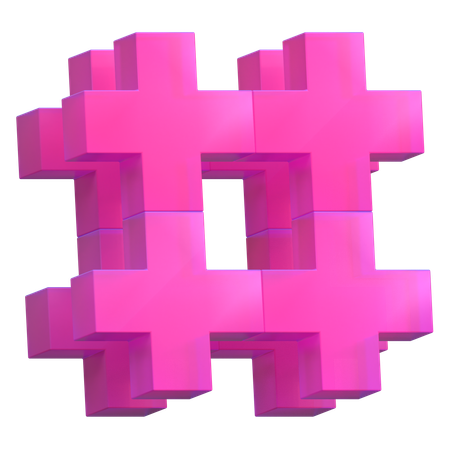 Hash Abstract Shape  3D Icon