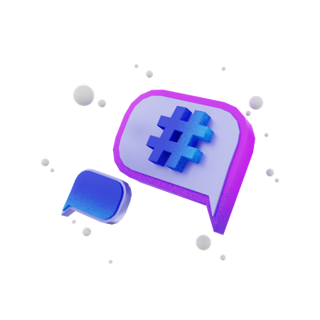 Hash Tag  3D Illustration