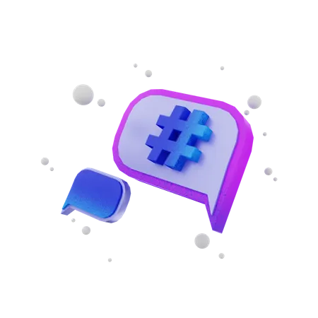 Hash Tag  3D Illustration