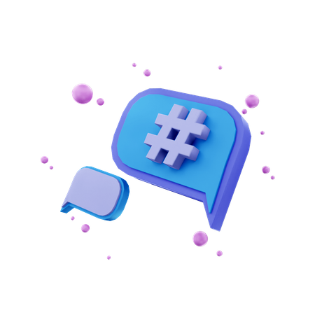 Hash Tag  3D Illustration