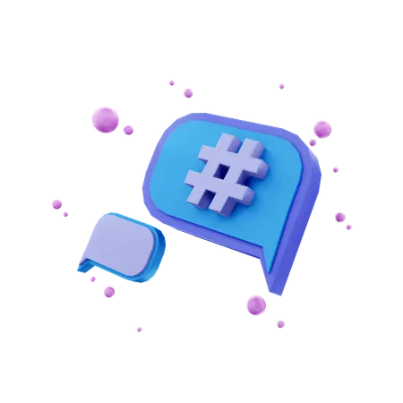 Hash Tag  3D Illustration