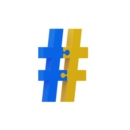 ハッシュタグ  3D Icon