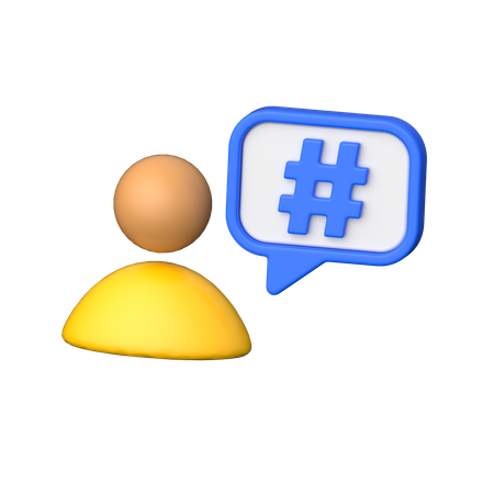 ハッシュタグ  3D Icon