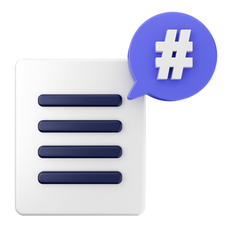 Hashtag  3D Icon