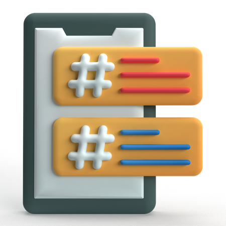 ハッシュタグ  3D Icon