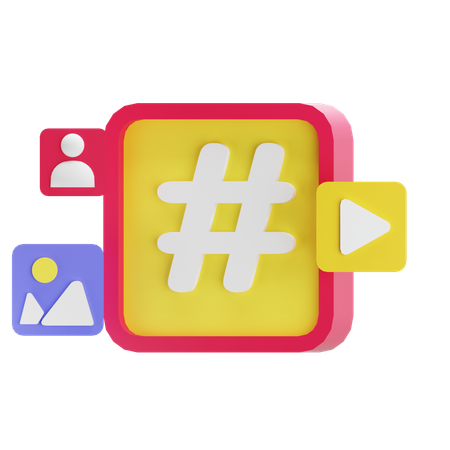 ハッシュタグ  3D Icon