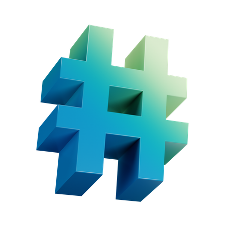 해시태그  3D Icon