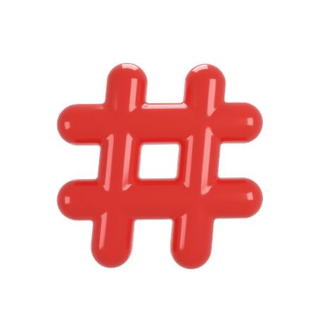 Hashtag  3D Illustration