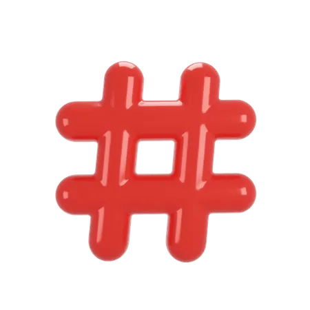 Hashtag  3D Illustration