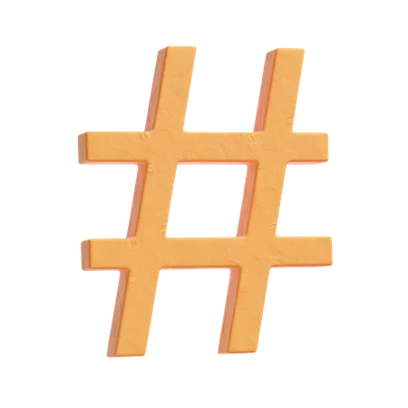 Hashtag On Transparent Background 3 D Illustration 3D Logo