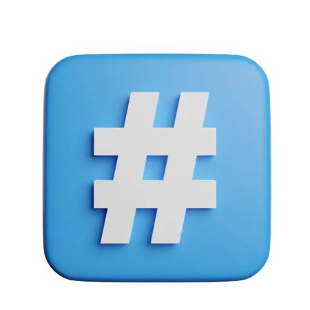 Hashtag Social Media Element 3D Illustration