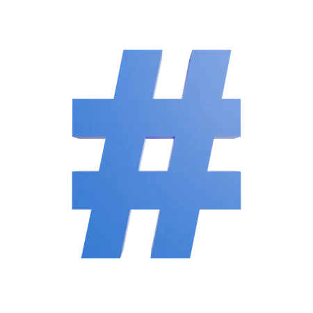 Hashtag Social Media Element 3D Illustration