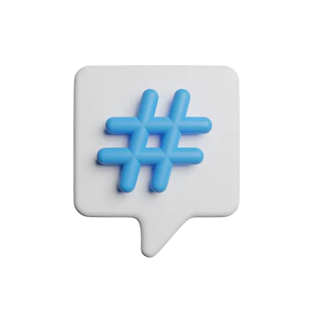 Hashtag Sign Keywords 3D Icon
