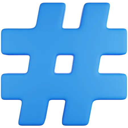 3 D Icon Illustration A Blue Hashtags Symbol 3D Icon