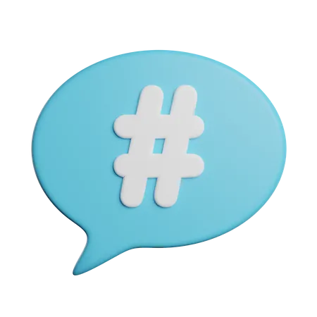 Hashtag Speech Buble 3D Icon
