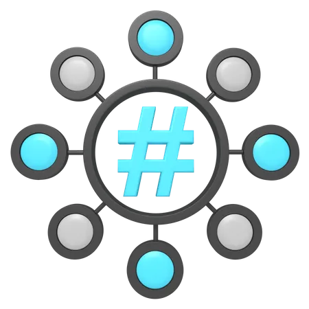Hashtag SEO Connect 3D Icon
