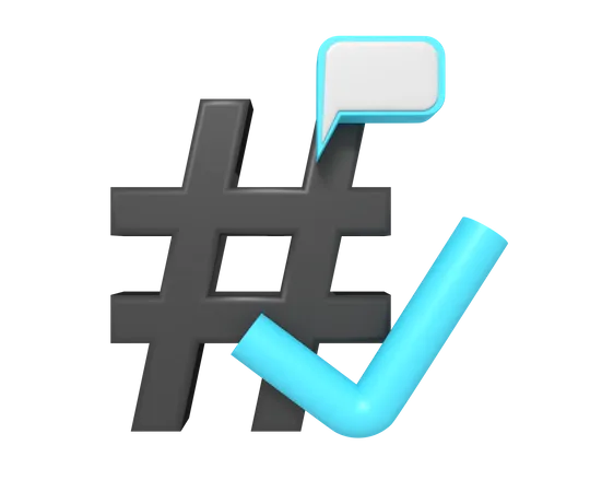 SEO Hashtag List 3D Icon