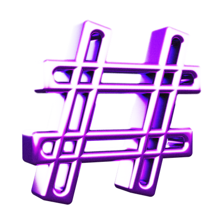Hashtag Abstract Shape  3D Icon