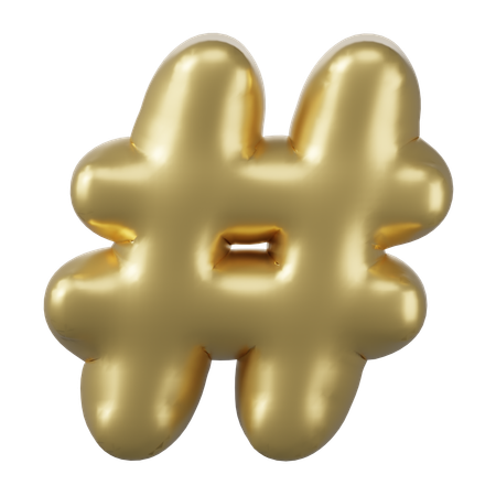 Hashtag de balão  3D Icon