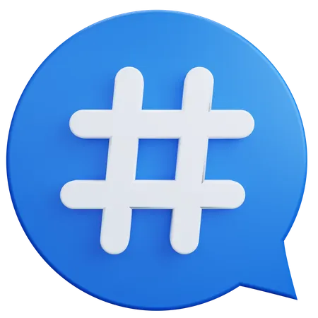 Hashtag Chat  3D Illustration