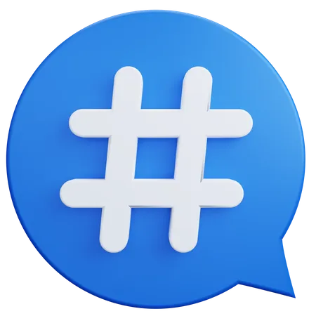Hashtag Chat  3D Illustration