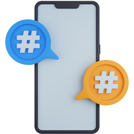 Discussion avec hashtag  3D Icon