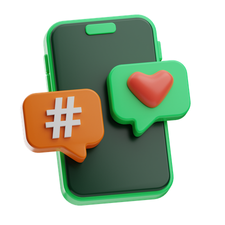 Hashtag de marketing social  3D Icon