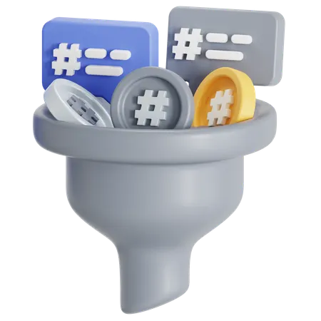 Hashtag Filter  3D Icon