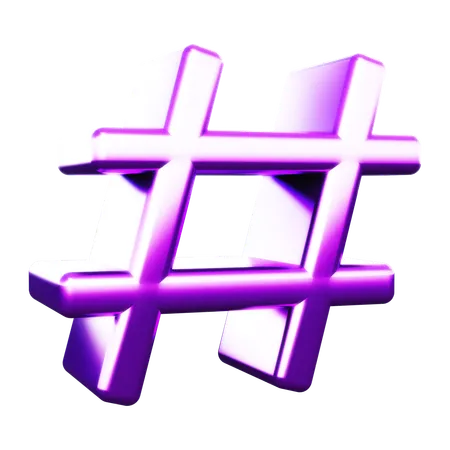 Hashtag forma abstracta  3D Icon